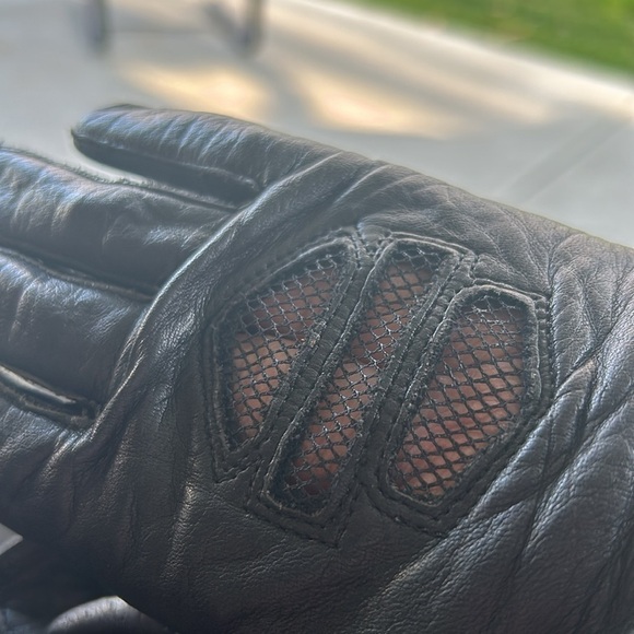 Harley Davidson leather gloves size XS palm fill silicone gel Velcro adjustable - Picture 12 of 13